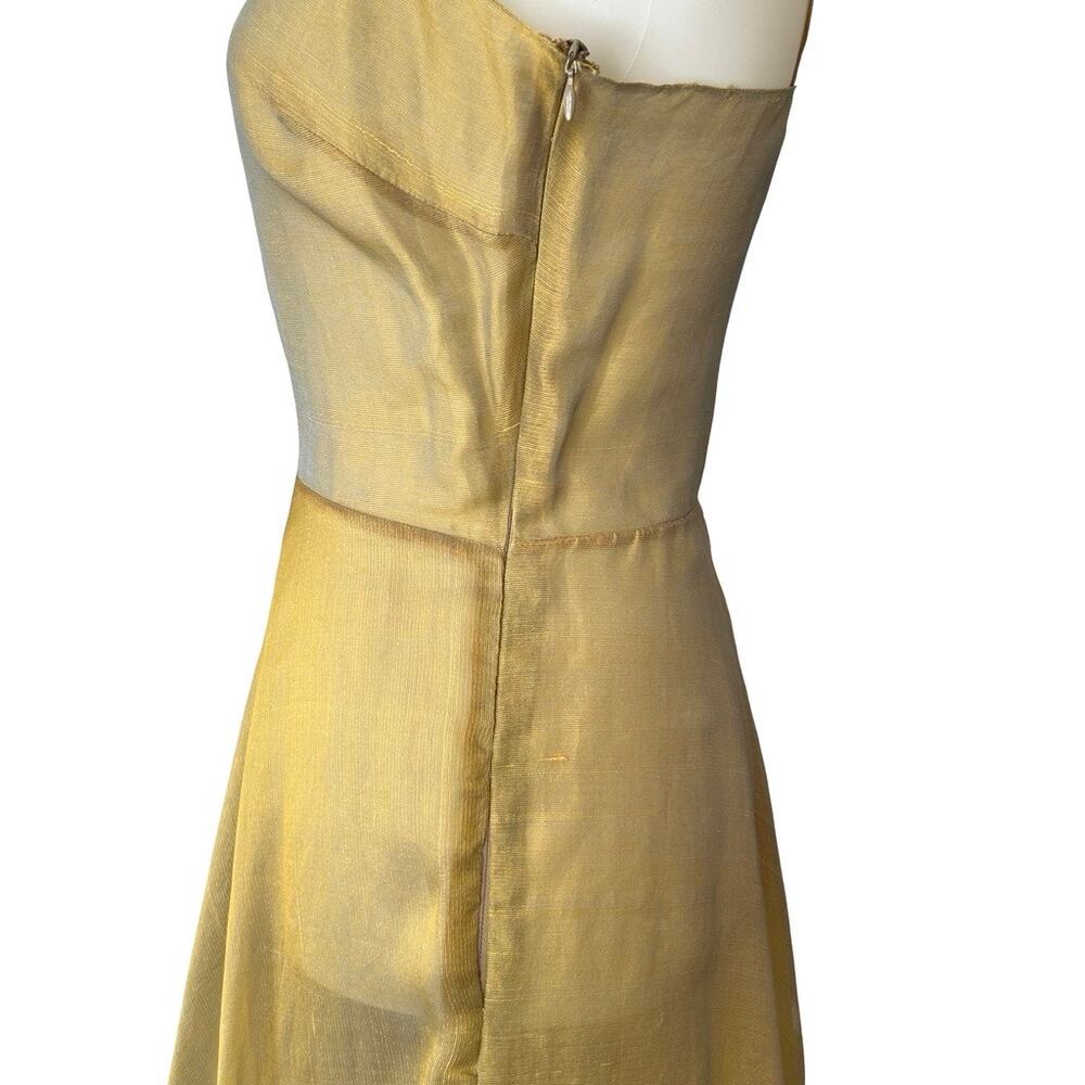 Vintage 50s Archival Metallic Tiered Slip Dress, Rare - Picture 5 of 13